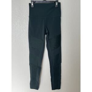 Alo Yoga High Rise Moto Leggings Size Small Full Length Forest Green